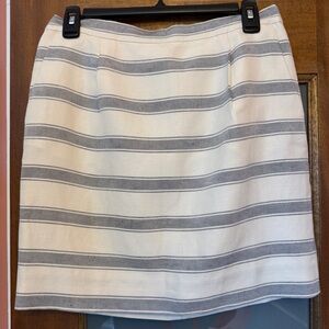 J.Crew Women’s Salon Creme Mini Striped Linen Silk Lined Pencil Skirt